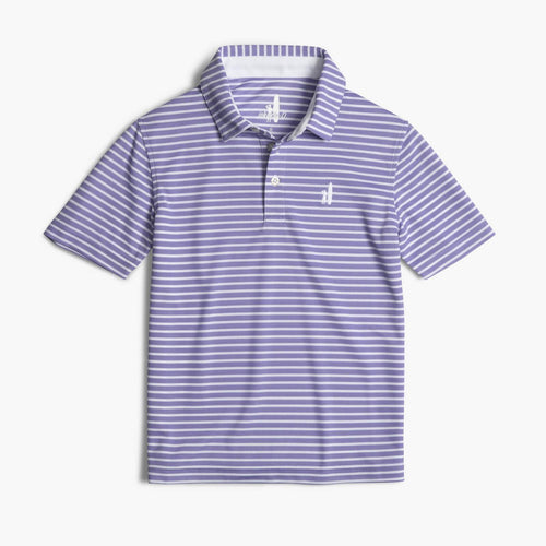 Johnnie O Linus Prep Pormance Dual Stripe Jr Polo JBPO2170 Plum Crazy