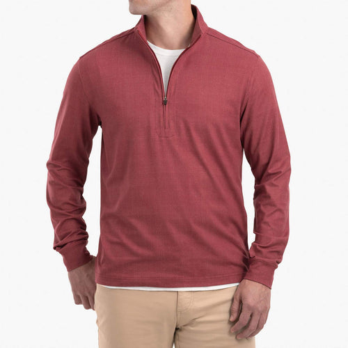 Johnnie O Aston Printed Microfleece 1 4 Zip Pullover JMKO1850 Maroon