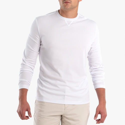 Johnnie O Carrick Prep Formance Long Sleeve T Shirt JMLT1870 White