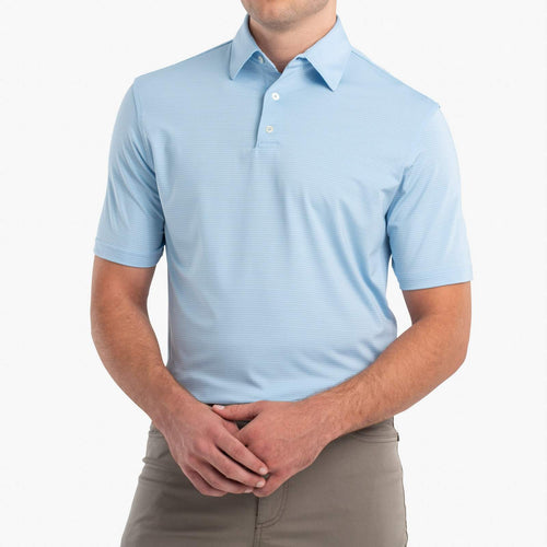 Johnnie O Albatross Striped Prep Formance Jersey Polo JMPO1720 Gulf Blue
