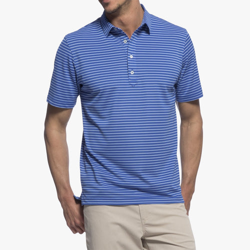Johnnie O Trevor Striped Prep Formance Pique Polo JMPO2060 Marlin