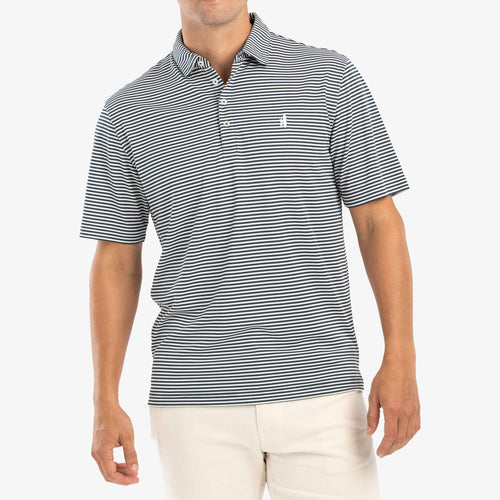 Johnnie O Bunker Prep Formance Striped Pique Polo JMPO2080 Midnight