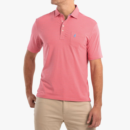 Johnnie O The Original 4 Button Polo Cliffs Stripe JMPO2130 Coral Reef