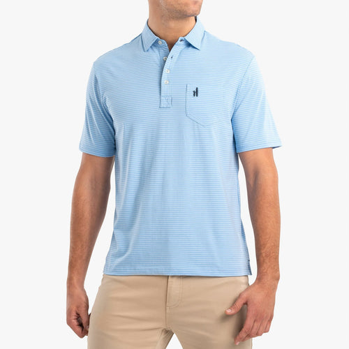 Johnnie O The Original 4 Button Polo Cliffs Stripe JMPO2130 Gulf Blue