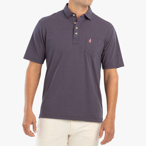 Johnnie O The Original 4 Button Polo Cliffs Stripe JMPO2130 Wake/Coral Reef