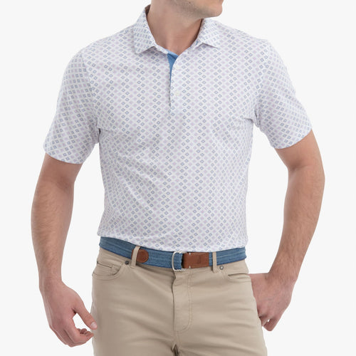Johnnie O Abbott Printed Polo JMPO2390 White
