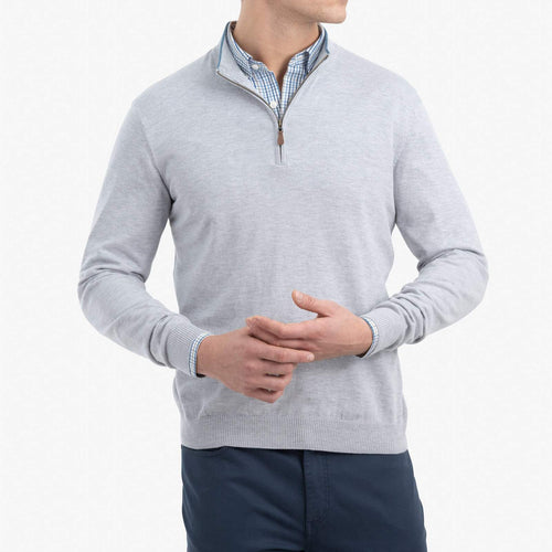 Johnnie O Bailey 1 4 Zip Sweater JMSW1260 Light Gray