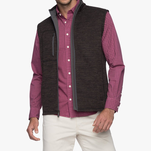 Johnnie O Tahoe 2 Way Zip Front Fleece Vest JMVT1100 Black