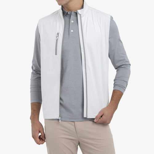 Johnnie O Crest 2 Way Zip Front Wind Vest JMVT1180 White