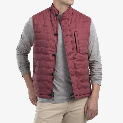 Johnnie O Berg 2 Way Zip Front Reversible Vest JMVT1230 Spice