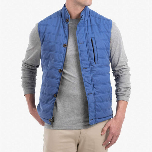 Johnnie O Berg 2 Way Zip Front Reversible Vest JMVT1230 Laguna Blue