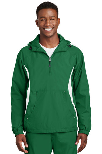 Sport-Tek Kelly Green/White JST63 jacket company logo
