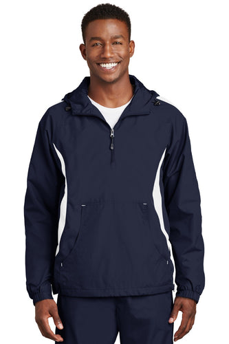 Sport-Tek True Navy/White JST63 jacket company logo