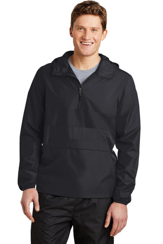 Sport-Tek Black/ Black JST65 jacket company logo
