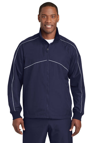 Sport-Tek True Navy/ White JST83 embroidered jacket custom