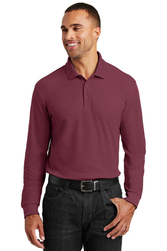 port authority burgundy k100ls polo shirts with custom logo