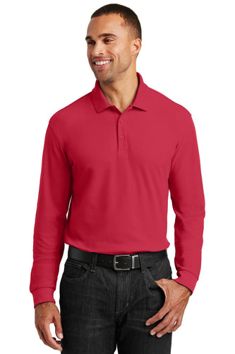 port authority rich red k100ls polo shirts with custom logo