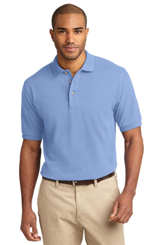 port authority light blue k420 polo shirts with company logo