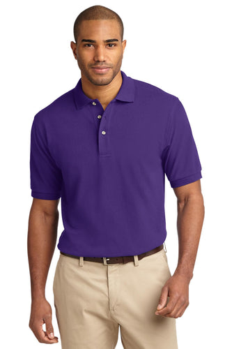 port authority purple k420 polo shirts with company logo