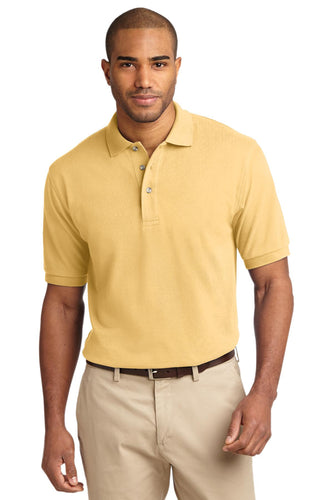 port authority yellow k420 polo shirts with logo embroidery