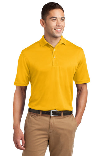 Sport-Tek Gold K469 polo shirts with custom logo