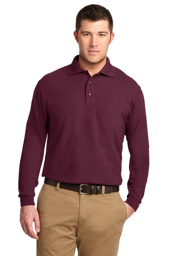 port authority burgundy k500ls polo work shirts with company logo