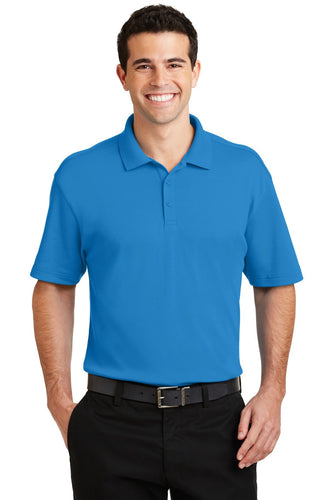 port authority brilliant blue k5200 polo work shirts with company logo