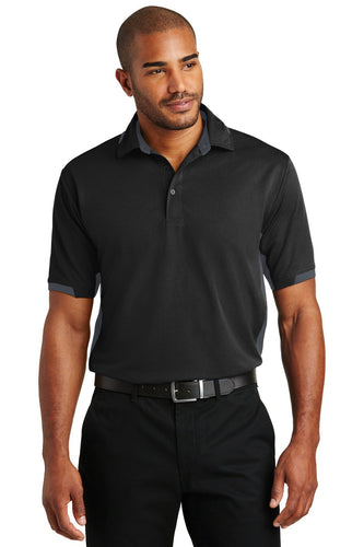 port authority black/iron grey k524 custom womens polo shirts