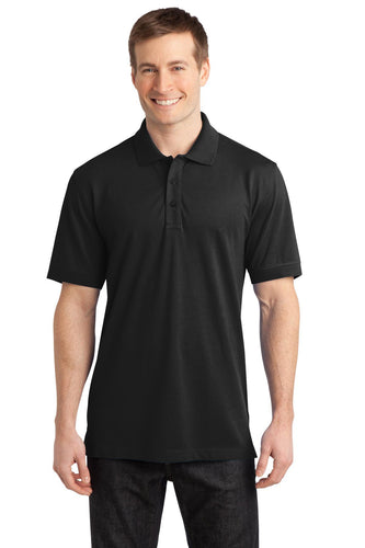 port authority black k555 polo shirts with custom logos