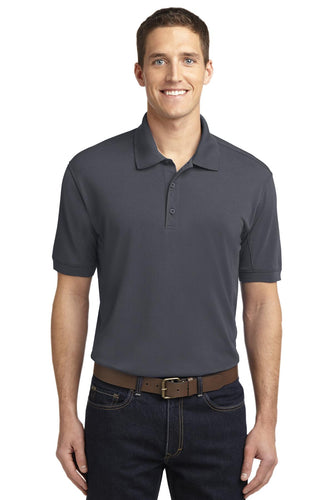 port authority slate grey k567 embroidered work polo shirts