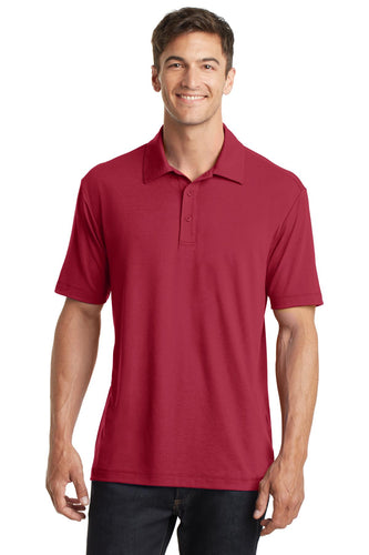 port authority chili red k568 polo work shirts with company logo