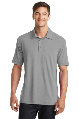 port authority frost grey k568 polo work shirts with company logo