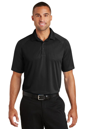 port authority black k575 polo shirts company logos