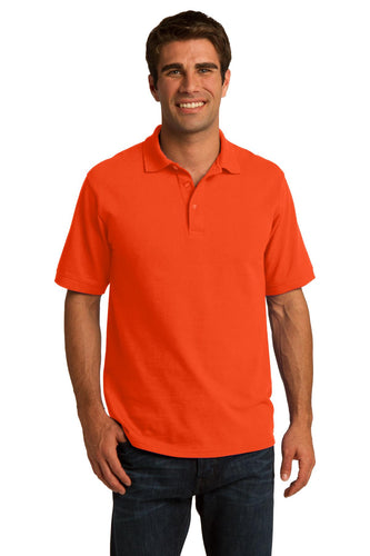 port & company orange kp155 custom logo polo shirts