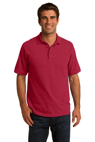 port & company red kp155 custom polo shirts with logo