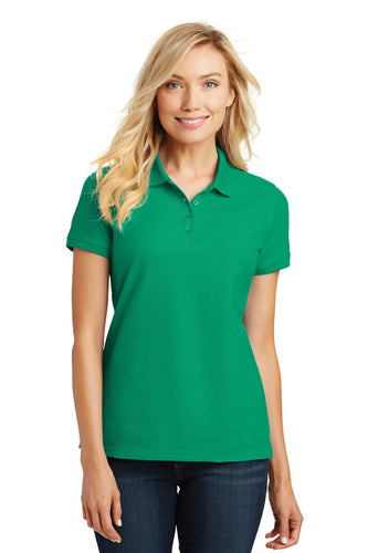 port authority bright kelly green l100 custom embroidery polo shirts