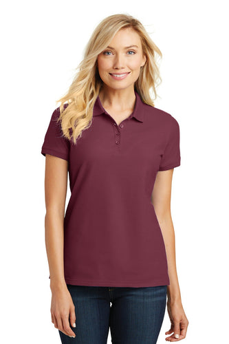 port authority burgundy l100 custom embroidery polo shirts