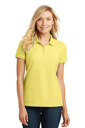 port authority lemon drop yellow l100 business polos with logo