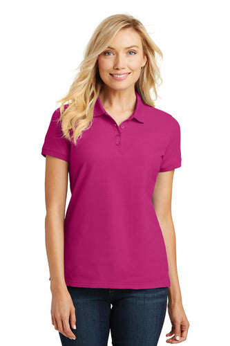 port authority pink azalea l100 business polos with logo