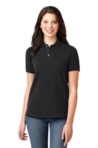 port authority black l420 custom polos with logo