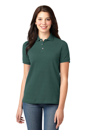 port authority dark green l420 custom polos with logo