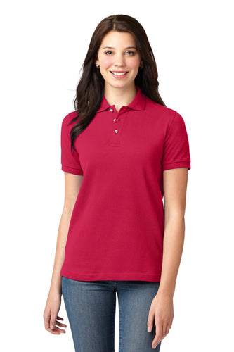 port authority red l420 polo shirts company logo