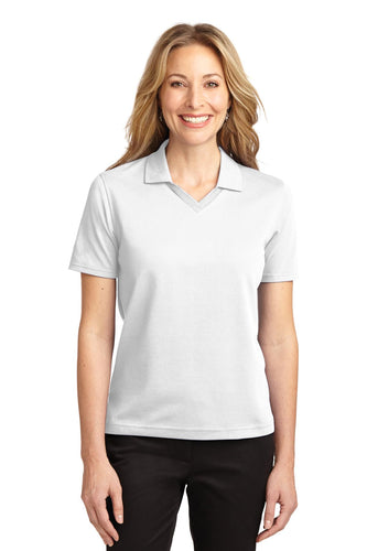 port authority white l455 custom company polos