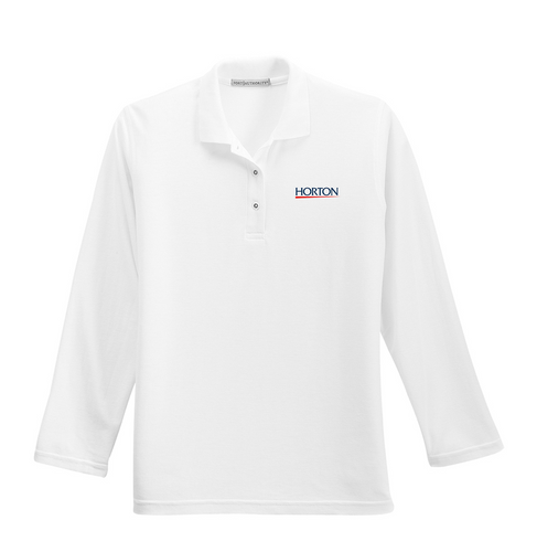 Port Authority White L500LS custom polo shirts online