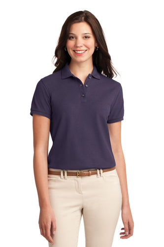 port authority eggplant l500 polo shirts brand logo