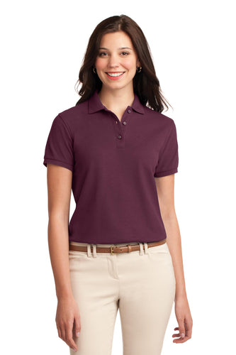 port authority maroon l500 company logo polos