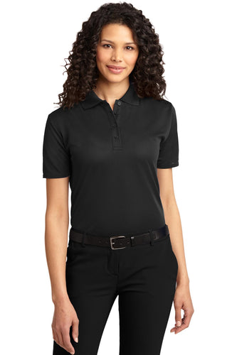port authority black l525 custom logo polo shirts
