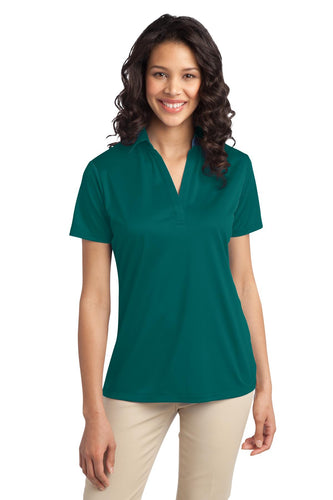 port authority teal green l540 polo shirts with embroidered custom logo
