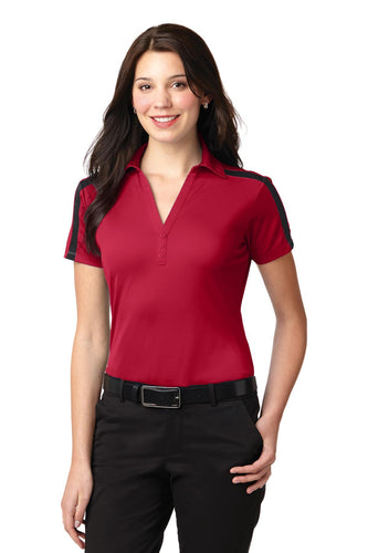 port authority red/ black l547 dri fit polo shirts custom