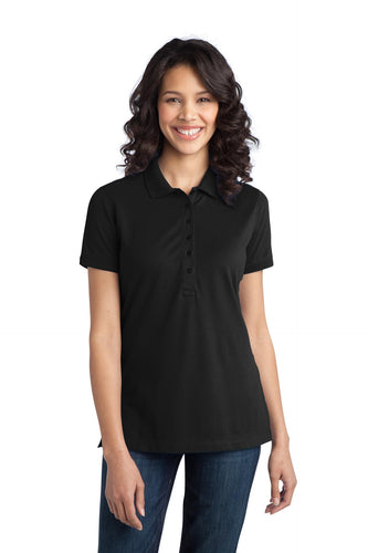 port authority black l555 custom polo shirts embroidered
